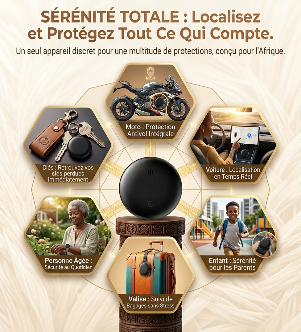 Traceur GPS Anti-perte pour Motos, Voitures, Sacs, Enfants